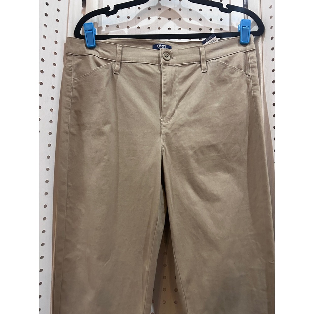 Chaps Women Stretch Khaki Straight Leg Pants Size 10 - Picture 2 of 9